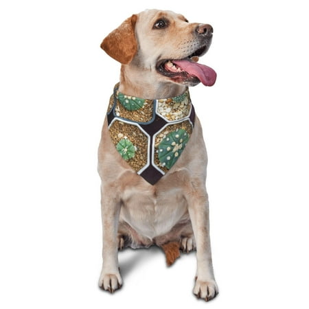 Naloa Cactus Garden Dog Bandanas 1PC Washable Triangle Dog Scarfs Premium Durable Fabric for Small Medium Large Dogs and Cats