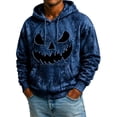 thumbnail image 2 of CONROSES Mens Halloween Hoodies Spooky Pumpkin Face Graphic Long Sleeve Hallowmas Pullover Hoodie for Men Fall Winter Hooded Sweatshirts with Pocket, 2 of 4
