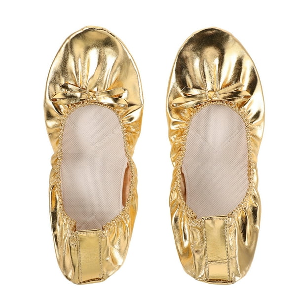 unbranded 1Par Zapatillas De Ballet Doradas Con Suela Elástica Para Danza Contemporánea Y