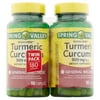 Spring Valley Whole Herb Turmeric Curcumin General Wellness Dietary Supplement Capsules Twin Pack, 500 mg, 180 Count