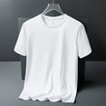 thumbnail image 4 of Baqcunre Mens T Shirt Men'S Short Sleeved Round Neck Ice Silk Casual Sports Fitness Outdoor Sweat Wicking T Shirt Mens Sweatshirt Tops For Men White 4XL, 4 of 9