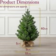thumbnail image 2 of Mini Christmas Tree, 2ft Small Artificial Fir Tree, Desktop Tabletop Decoration with Weighted Burlap Base, 2 of 5