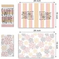 thumbnail image 2 of Sweet Home Spring Summer Kitchen Dish Towels Set of 2, Dahlia Floral Drying Hand Towels Geometric Flower Baking Cooking Cloth, Pink Orange Stripes Seasonal Home Kitchen Decoration 18 x 26 Inch, 2 of 6