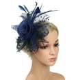 thumbnail image 3 of Visland Elegant Fascinator Hat with Faux Feather and Mesh Embellishments, Black, 3 of 8