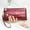 Red #234, variant on Women's Glossy Faux Crocodile Leather Clutch Bag Small Wristlet Purse with Zipper Multi-Pocket Casual Handbag Travel Makeup Pouch Wallet Red