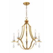 Crystorama Perry 5 Light Antique Gold Chandelier - 25.5"W x 27"H x 25.5"D
