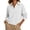 *White, variant on ClodeEU Women's Collared V Neck Long Sleeve Cropped Sweatshirt,Casual Loose Pullover Top Army Green,Women's Plus L