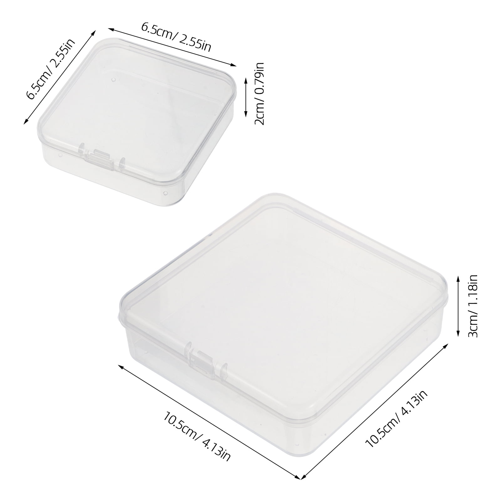 TABLZONE 30pcs Transparent Rectangular Craft Storage Containers, Plastic PP Organizer Boxes for Art Supplies and Small Items