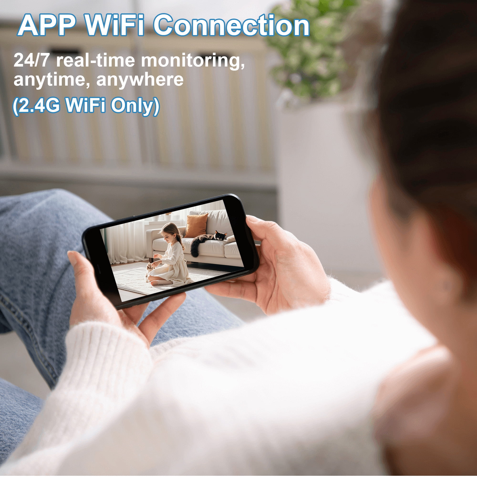 Ourlife 2K WiFi Security Cameras Indoor, Wireless Hidden Spy Camera with Motion Detection and Night Vision, Mini Nanny Cam for Home, 2 Pack, White
