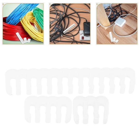 OULII 24Ud Sujetacables Plásticos Para Organización Y Control De Cables En Oficina O Casa
