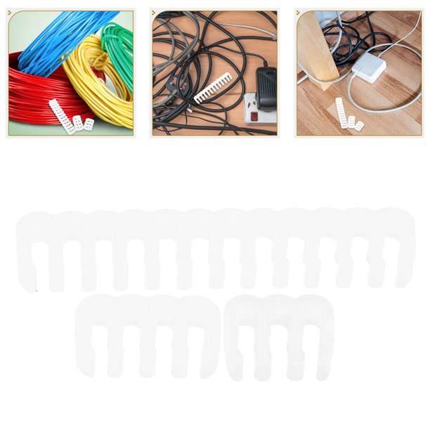 OULII 24Ud Sujetacables Plásticos Para Organización Y Control De Cables En Oficina O Casa