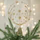 thumbnail image 4 of Estrella Dorada para La Punta Del Árbol de Navidad con Forma de Copo de Nieve, 33 Cm de Alto, Brillante y Luminosa | Ideal para Fiestas Navideñas y Decoración Del Hogar | Hierro Dorado, 33 X 22 Cm |, 4 of 6