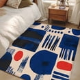 thumbnail image 4 of 3'x5' Area Rugs, Blue Red Color Block Indoor Outdoor Area Rug for Living Room Bedroom, Modern Abstract Geometric Washable Bathroom Rugs Kitchen Floor Carpet Mats Home Decor Aesthetic, 4 of 8