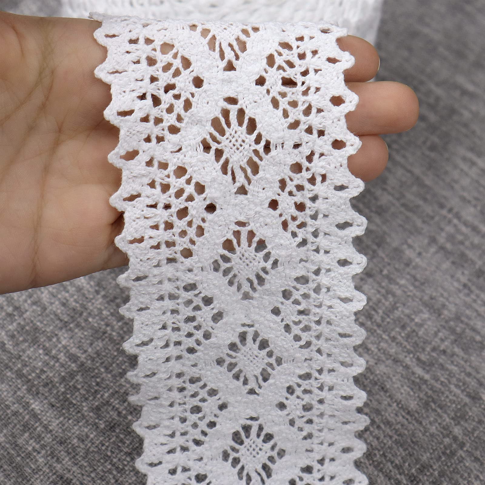 10 Yards of White Lace Trim/ 10 Yards of White Lace Ribbon, Approx. 1.7 4.4  Cm 
