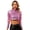 Pink, variant on Womens Shiny Metallic Latin Cha-cha Dance Top Mock Neck Sequins Full Liner Dance Crop Top Clubwear Pink One Size