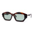 thumbnail image 2 of Hipster Vintage Style Rectangular Lip Stick Shape Hinge Plastic Sunglasses Tortoise - Green, 2 of 4