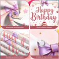thumbnail image 4 of Blue Theme Banner Floral Design Party Backdrop Cake Pattern Gold Accents Celebration Backdrop for Birthday Party Indoor Decor Party Photography, 4 of 9