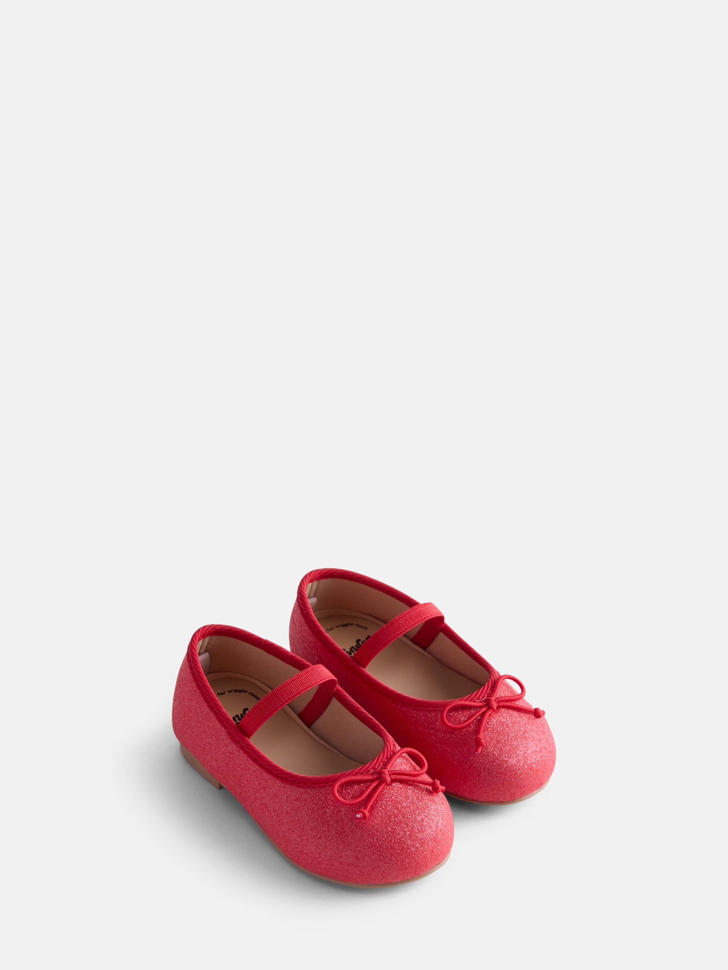 Wonder Nation Baby Girls Bow Ballet Dress Shoes