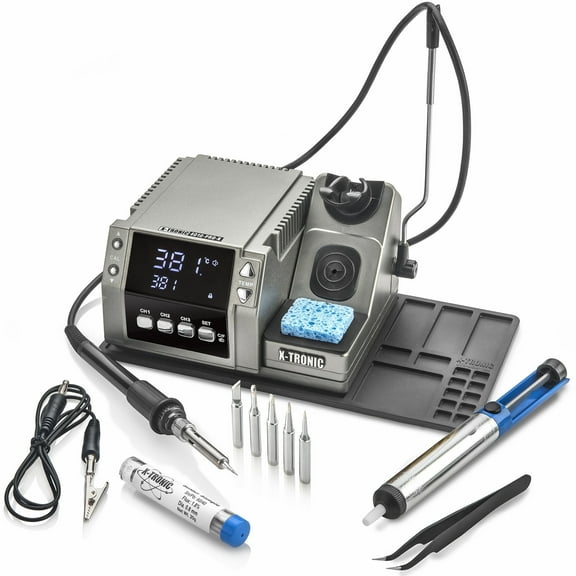 X-Tronic 4010-PRO-X Professional 75 W Soldering Iron Station w/ 0-30 Min Sleep, C°/F°, 3 Temp Presets & More