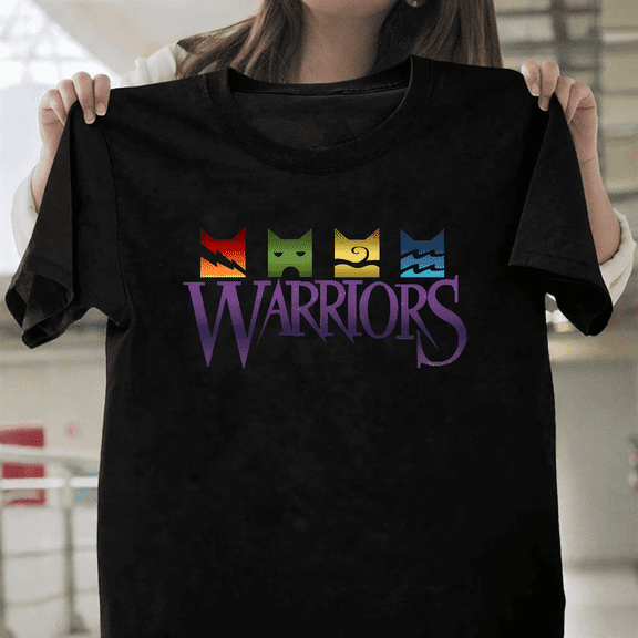 Warrior Cats Elemental Cat Silhouettes Fantasy Animal Unisex T-Shirt, up to size 3XL.