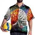 thumbnail image 4 of Mathematical Engineering Men's Hawaiian Poplin Casual Printed Button Down Short Summer Beach Shirts, Unisex, 4 of 6