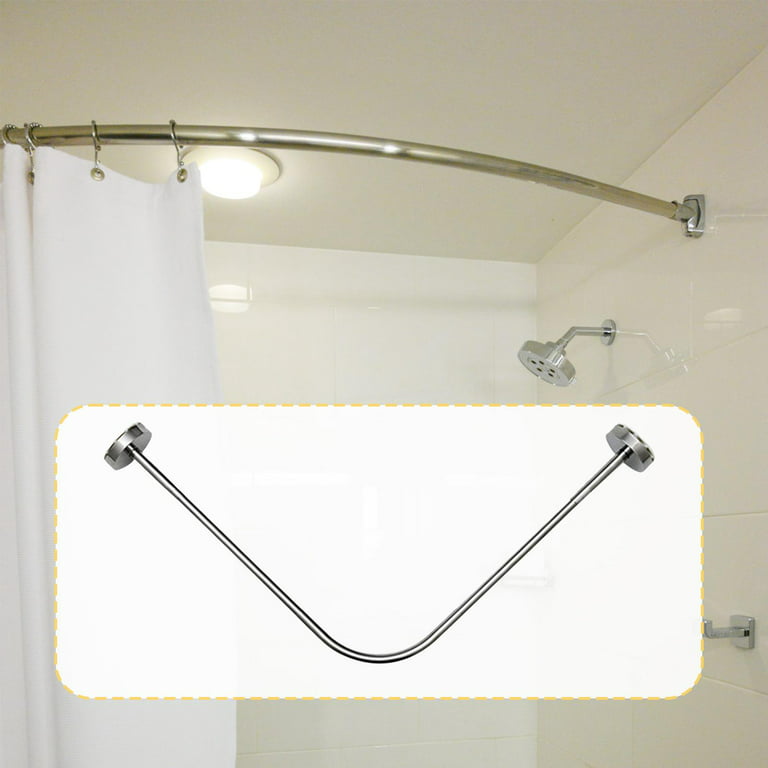 Adjustable Curved Shower Curtain Rod Clothes Hanger Clothes Drying Rack