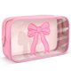 thumbnail image 1 of Bolsa de maquillaje Kacctyen Pink Bow Clear Coquette Pink Travel, 1 of 6
