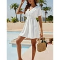 thumbnail image 5 of Bathing Suit Cover Ups for Women Elegant Solid Color V-Neck Swimsuit Cover Up Wrap Waist Beach Swimwear Coverup Shermie, 5 of 6