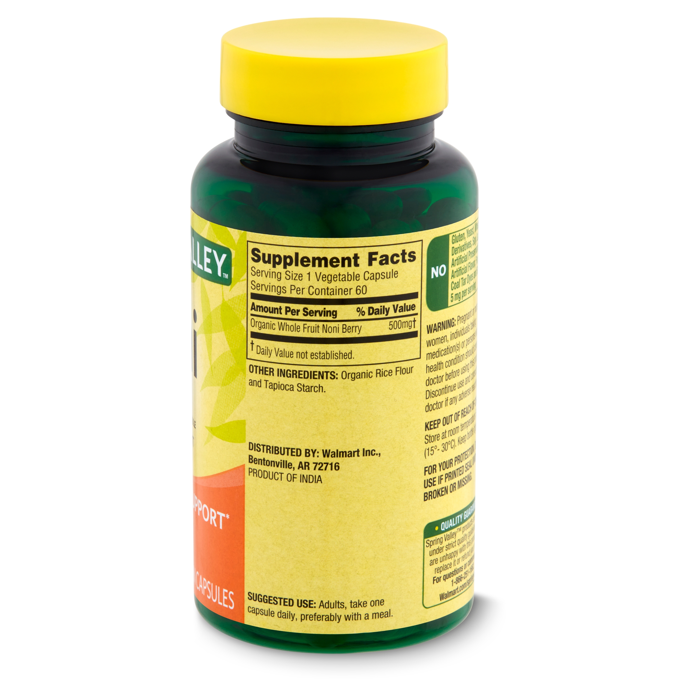 Spring Valley Noni Vegetarian Capsules, 500 mg, 60 Count