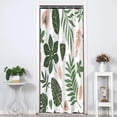 thumbnail image 2 of 36x72 Inch Tropical Leaves Shower Curtain Pink Leaf Green Palm Banana Plant Nature Botanical Shower Curtains Waterproof Polyester Bathroom Home Decor Set with Hooks, 2 of 6