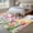 DeepPink Lavender Ivory, variant on Area Rug for Living Room, Tulips Spring Floral Non-Slip Indoor Large Carpet for Bedroom/Dining Room, Flowers Butterfly Plaid Pastoral Washable Low-Profile Rectangle Floor Mat Runner Rugs - 2.7 x 5 Ft
