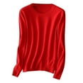 thumbnail image 2 of Uootdi Sweaters for Women Crewneck Long Sleeve Lightweight Sweater Pullover Gift Lightweight Casual Crochet Tops Women Fall Cl othes, 2 of 3