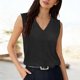 thumbnail image 2 of Blusas de Verano de Mujer Cuello en V sin Mangas de Color Sólido con Cuello Tank Top Desgaste Diario Casual, Blusas sin Mangas para Mujeres, 2 of 5