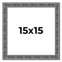 15x15 Frame Silver Black Rustic Sonoma Solid Wood Picture Frame | 1.5 Inch Moulding Width |