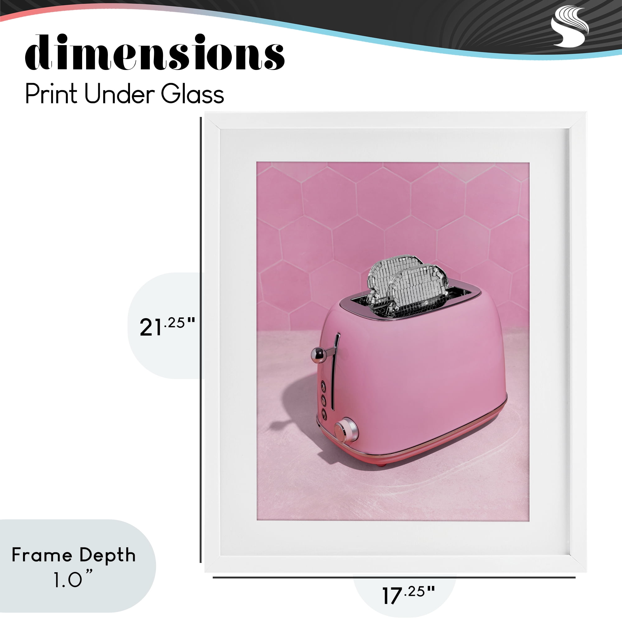 Stupell Industries Disco Toaster over Pink White Framed Print Under Glass, design by LISH Creative