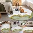 thumbnail image 6 of Green Gold Marble Round Area Rug 4ft, Modern Abstract Marble Crack Texture Washable Non-Slip Circle Rugs for Bedroom Living Room Kitchen, Soft Non Shedding Circle Carpet for Dining Room Dorm, 6 of 9