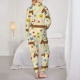 thumbnail image 3 of Pajama Sets for Women 2 Pcs, Dachshund Dog Puppy No.1008 Button Down Long Sleeve Sleepwear Lounge PJ Sets, 3 of 6
