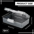 thumbnail image 2 of 6Pcs Rectangle Plastic Container Box 6.3x3.5x1.7Inch Small Clear Storage Organizer with Lids for DIY Beads Jewelry Small Craft Accessories Office Supplies, 2 of 6