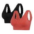 thumbnail image 2 of Zpanxa Sports Bras for Women, 2PC Women's Wirefree Lace Seamless Sports Bra Lightweight Padded Yoga Bralette Set, 2 of 3
