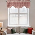 thumbnail image 2 of Country Star Plaid Tie Up Valance Curtains for Windows, Kitchen Curtains Window Treatments, Retro Red American Farm Barn Berry Short Window Shades Valances for Bedroom Bathroom Cafe 42"x12", 2 of 8