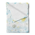 thumbnail image 2 of Crabs Soft Flannel Fleece Blanket, Maritime Sea Theme Crabs and Seashells Animals on the Spotted Background Print, Cozy Plush for Indoor and Outdoor Use, 60" x 80", Blue and Yellow, by Ambesonne, 2 of 5