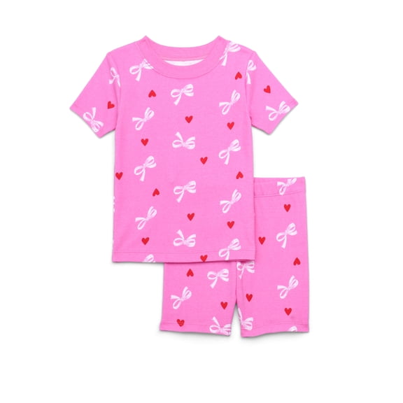 Wonder Nation Toddler Short-Sleeve Tee & Shorts Cotton Pajama Set, 2-Piece, Sizes 12M-5T