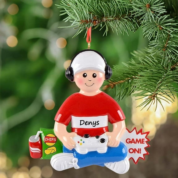 Maxora Personalized Christmas Ornament Game Player Boy
