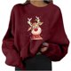 thumbnail image 2 of Puntoco Mujeres Moda Casual Estampado Cuello Redondo Suelto Manga Larga Tops Cortos Blusa Sin Capucha Sudaderas Puntoco Puntoco-1233, 2 of 6