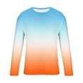 thumbnail image 5 of Dagegui Long Sleeve T-Shirts for Men Trendy Gradient Color Crewneck Tops Fall Pullover Big and Tall Athletic Tee Orange XXXL, 5 of 5