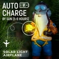thumbnail image 3 of Redwix Pilot Gnome 11.1" x 4.7" Garden Gnome with Solar Light, Funny Gnome with Airplane, Garden Statues Outdoor Clearance, Patriotic Gnome, Pilot Gifts, Aviation Decor C25, 3 of 4