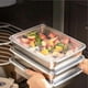thumbnail image 2 of Contenedor de Carne para Refrigerador, 3 Recipientes Herméticos con Tapa, Organizador de Acero Inoxidable para Guardar Tocino y Refrigerador., 2 of 5
