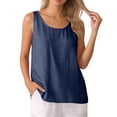 thumbnail image 4 of Tweang Women's Sleeveless Tank Tops Loose Fit Tee Shirts Basic Undershirts Loose Fit Sleeveless Shirt T-shirt Blouses Vest Baggy T-shirt Vest Tee Camisole Tops for Women Camisole Party Club Blue 4XL, 4 of 7