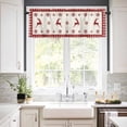 thumbnail image 3 of Christmas Red Kitchen Curtains and Valances Set, Snowflake and Elk Rod Pocket Window Valance 18 Inch Window Curtain Panels for Living Room Bedroom Laundry, 27.5x24in, 3 Pieces, 3 of 7