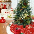 thumbnail image 3 of SANMADROLA Christmas Tree Skirt,48 inch Red Merry Christmas Tree Skirt with Gold Snowflake Faux Fur Christmas Decorations,Xmas Tree Base Mat for Indoor Outdoor Holiday New Year Party Home Decorations, 3 of 7